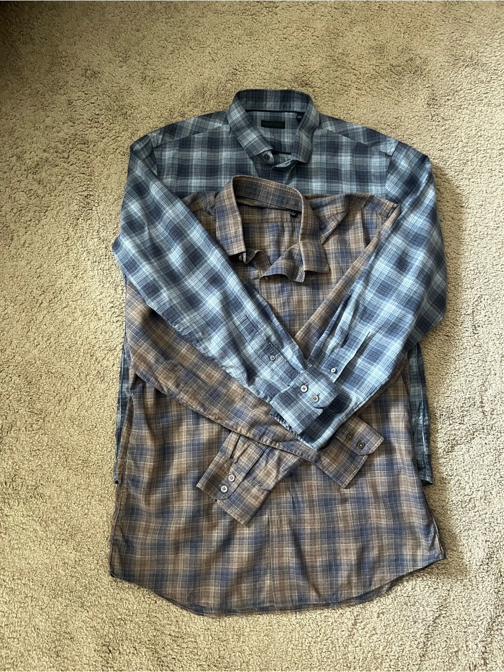 Zachary Prell - Blue and Brown Plaid Button-Down Shirt Bundle - Men’s Size L